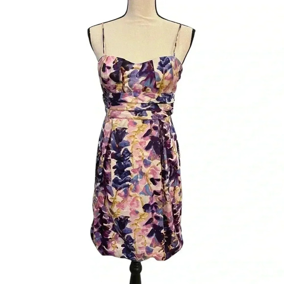 Vintage City Triangles spaghetti strap mini dress abstract floral 7/8 90’s - Picture 1 of 14